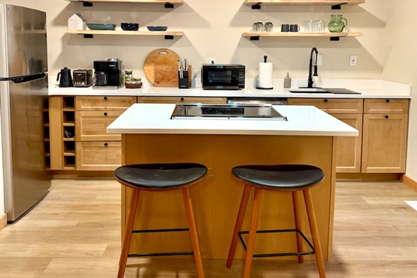 Fully equipped kitchen with induction range