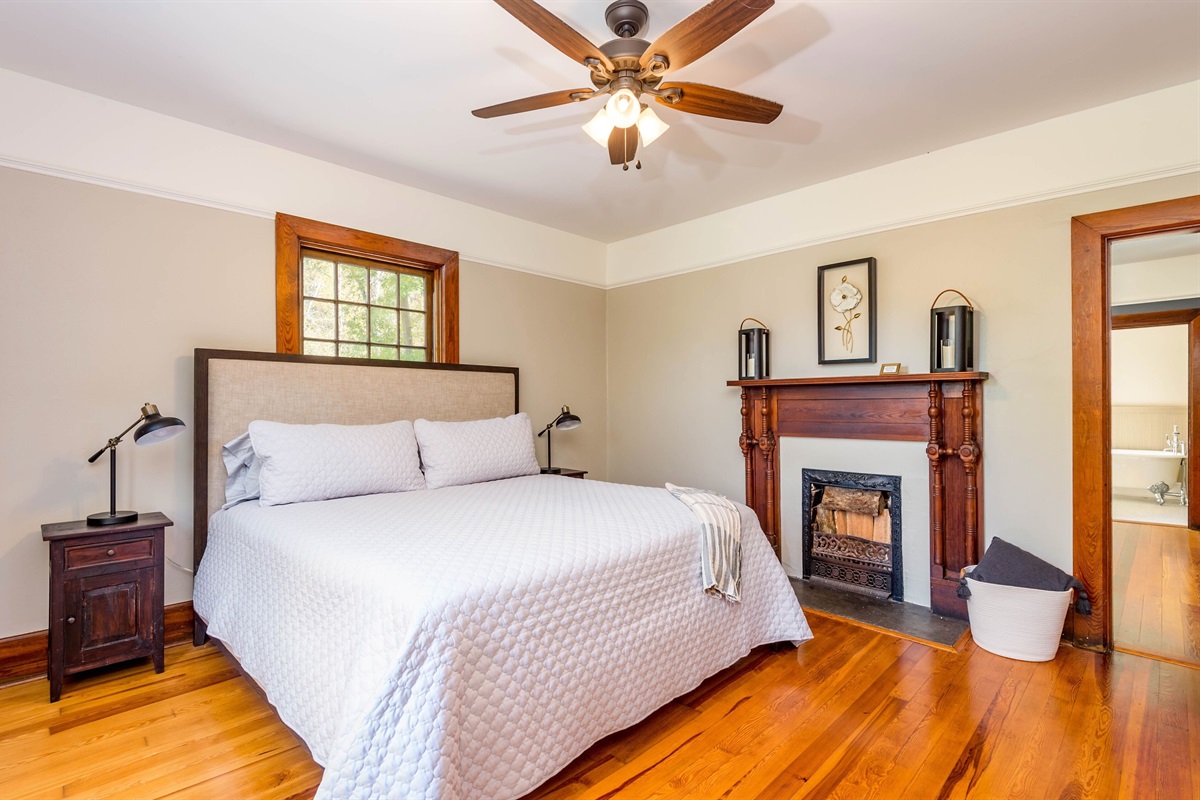 Upstairs King Bedroom Number One. Light, Airy, Comfortable