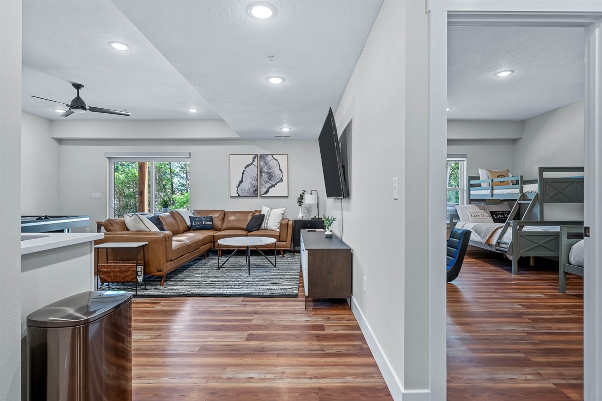 Bunk rooms are just off of the lower level living area