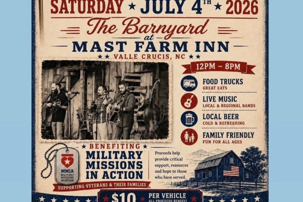 Mast Farm Inn at Valle Crucis 4th of July / Independence Day Benefit Concert 2026 Events!