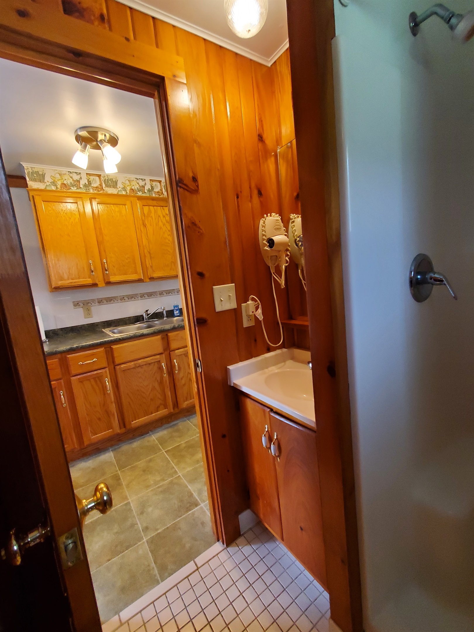 Bath with shower