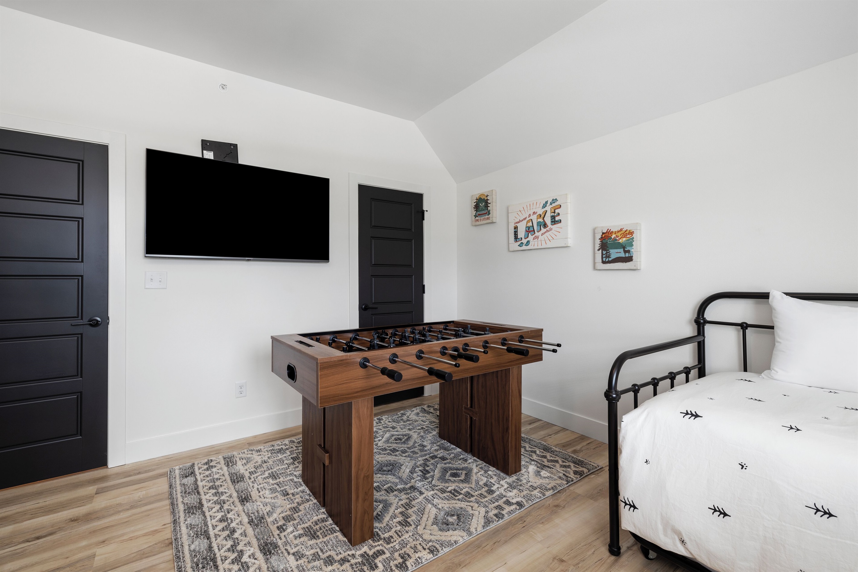 Foosball in upper level bedroom