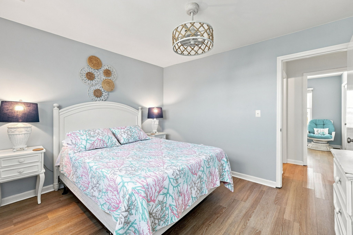 Designed with comfort in mind, this lovely bedroom offers a tranquil space to rest and recharge during your stay.