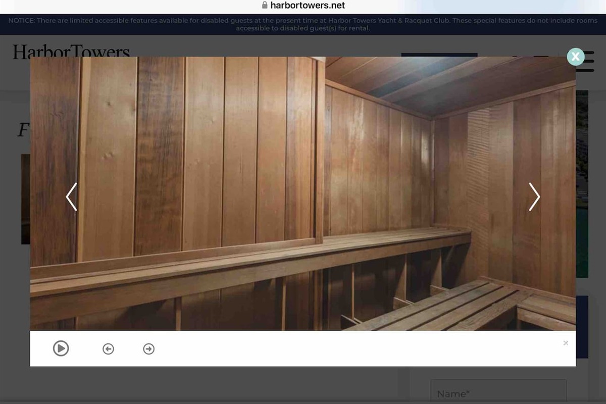 Sauna in women’s locker room.