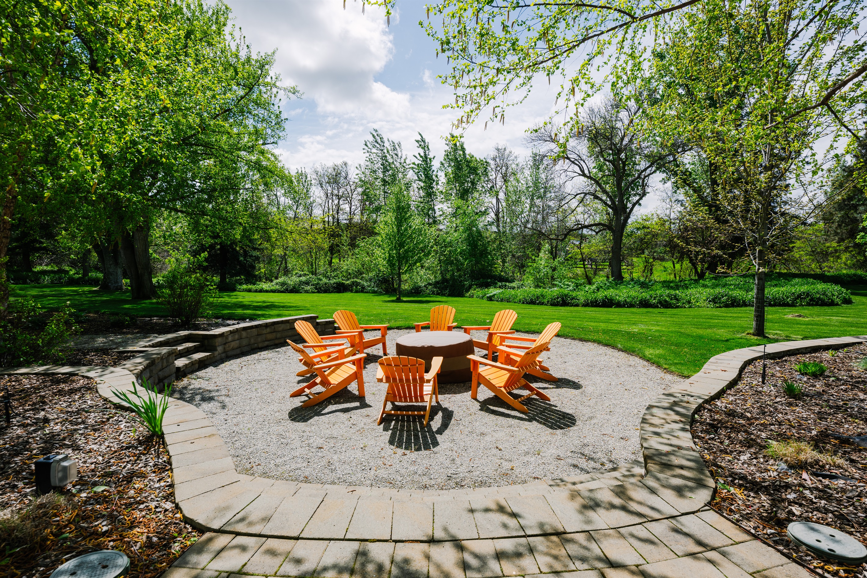 Warm up by the gas fire pit on chilly evenings! 