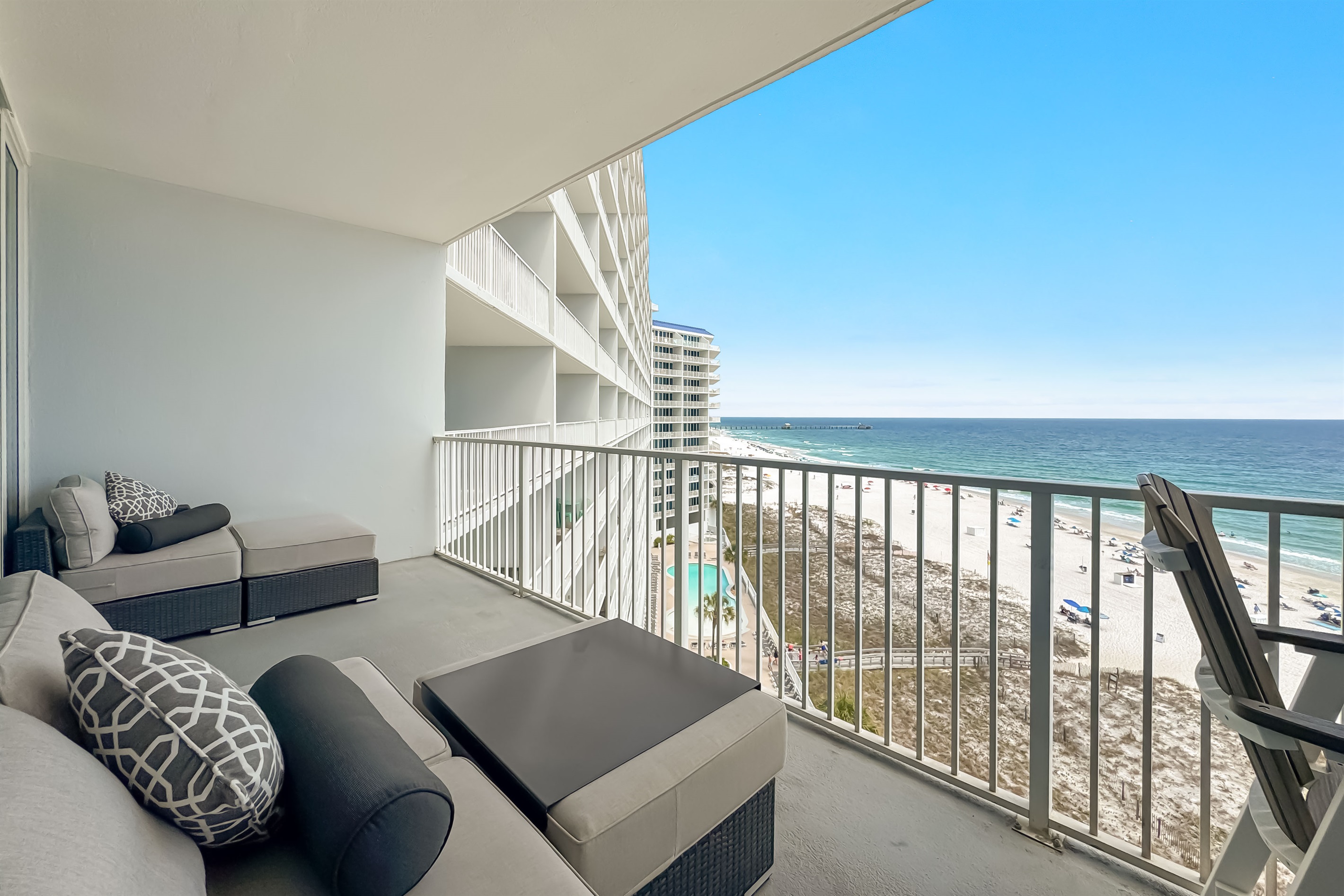 Breathtaking panoramic ocean views create an unforgettable backdrop for your stay.  Perfect for dining, relaxing, and soaking in the coastal atmosphere.