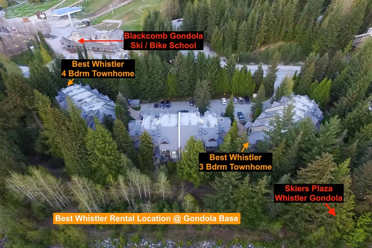 Ski-On/Ski-Off in winter, walk-on/walk-off in Spring, Summer & Fall. Easy 100 meters walk to mountain base, gondola, shops, restaurants, ski/bike school, equipment rentals, ticket sales, public transit, bike pump & jump track, Farmer’s Market, Spa