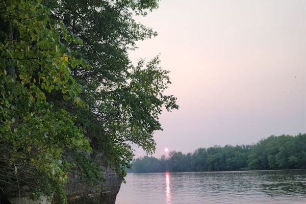 Sunset from the water at the property