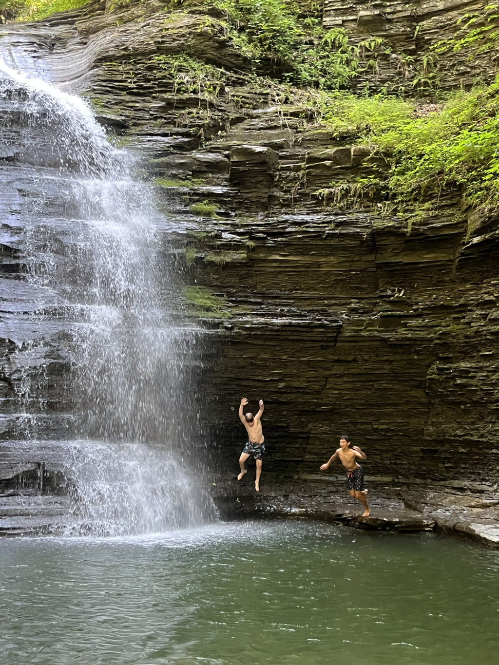 Hidden waterfall within walking distance of Seneca Lake Access