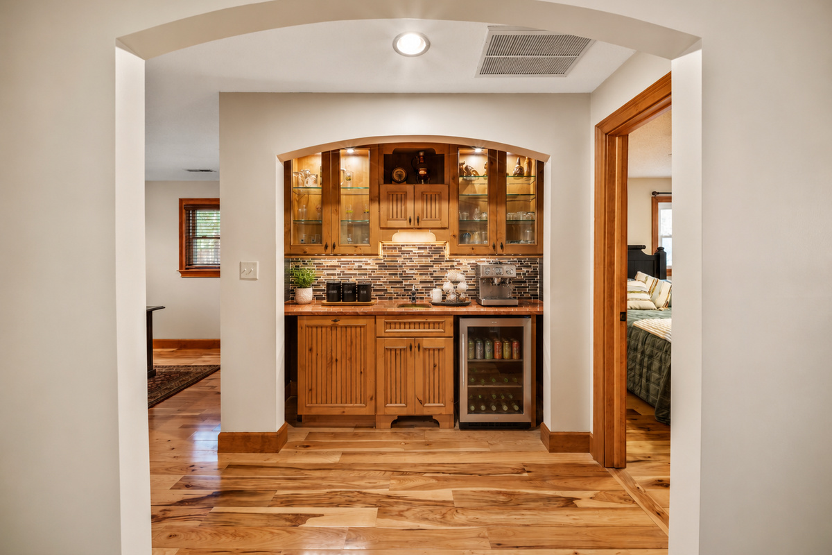 {Coffee Bar} Start each morning with a freshly brewed cup before heading out to explore Pisgah Forest, or return in the evening for a cozy nightcap in your own mountain retreat.