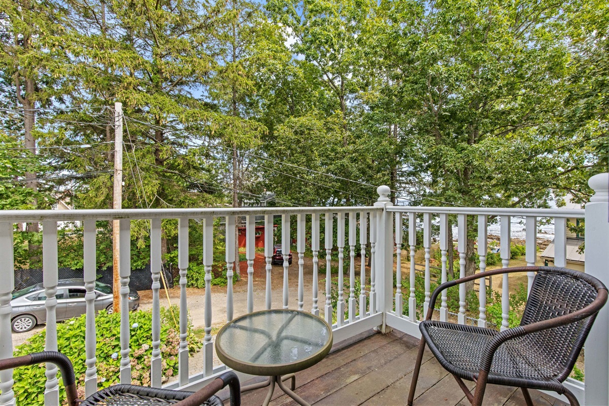 Cozy up together on second floor deck