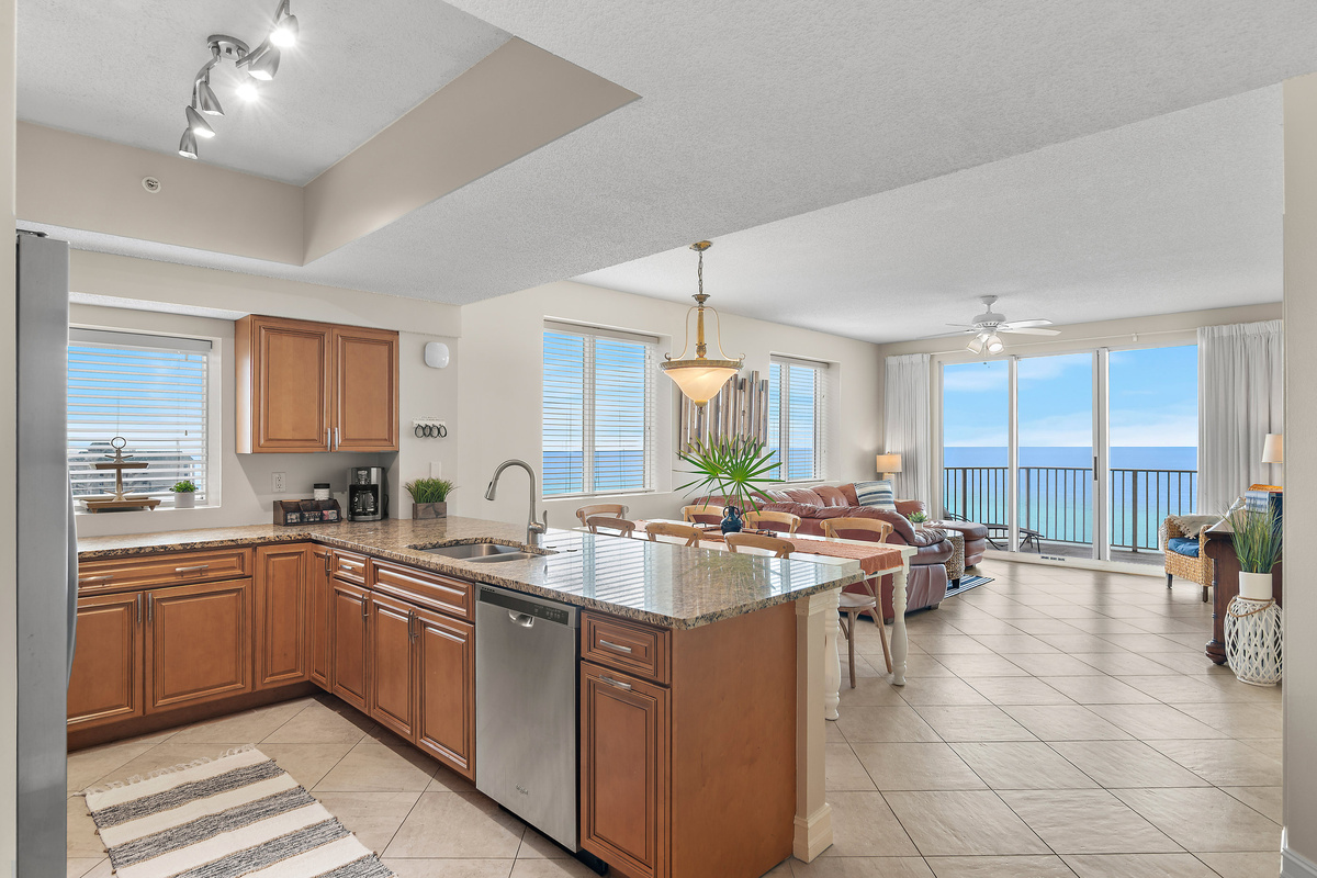 Cook meals in your fully stocked kitchen with Gulf Views - Welcome to your home away from home!