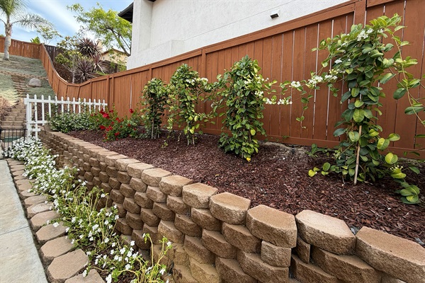 Private outdoor seating along the guest suite walkway