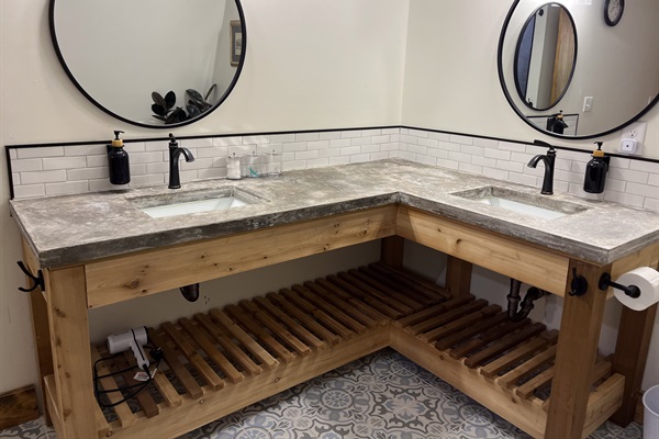 Double vanities in the Master Bathroom make getting ready a breeze