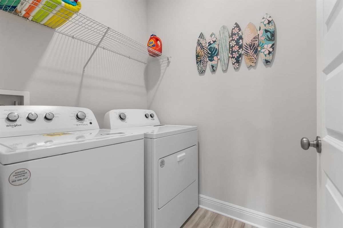 Spacious laundry area designed for easy organization and efficiency.