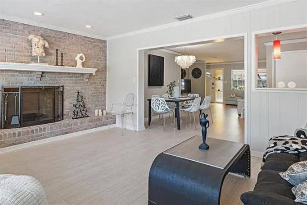 Please note: the indoor fireplace is closed off and not functional.