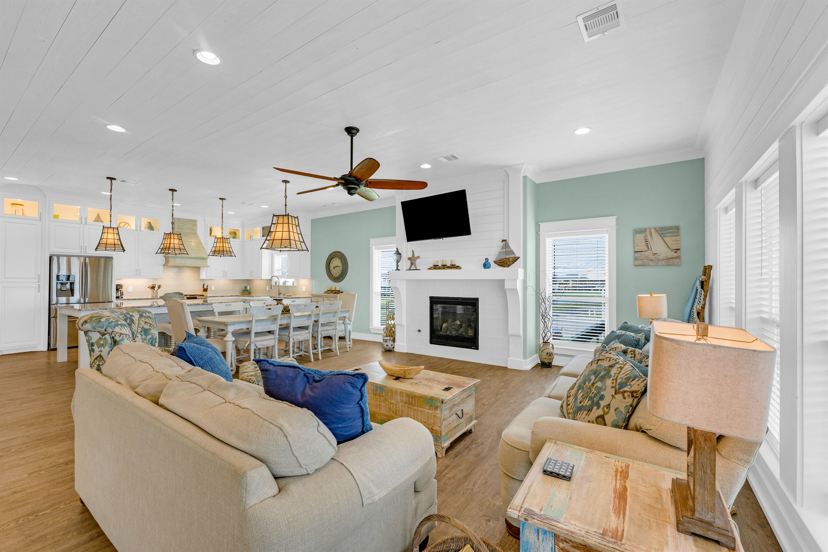 Sea It All: Retreat after a long day at the beach and cozy up by the gas fireplace. 