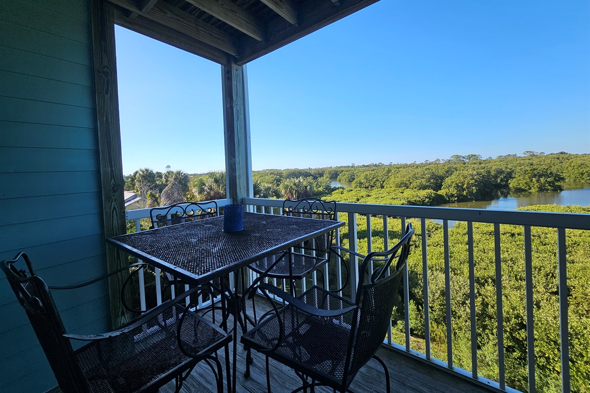 Great outdoor seating on porch