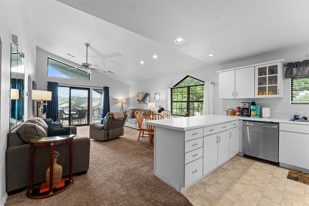 Open-concept living keeps everyone connected, whether you’re cooking dinner, watching TV, or planning the day.