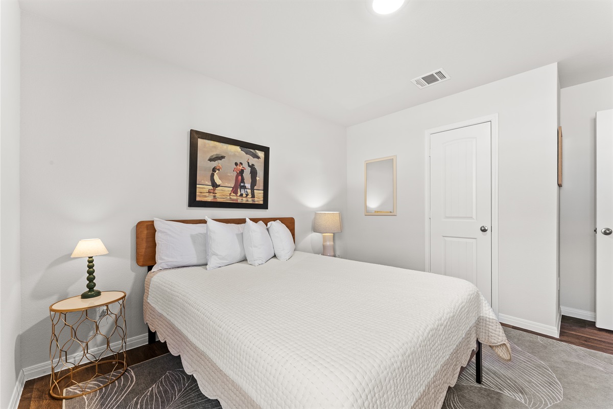 Bedroom 3 is right beside the family bathroom on the left of the entry hall