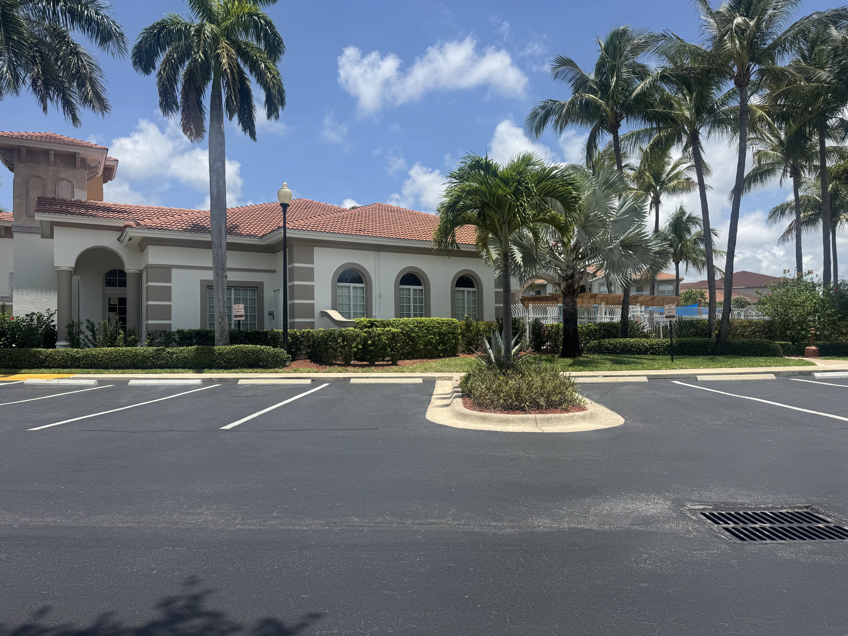 Parking lot next to the pool