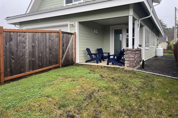 Back patio and yard