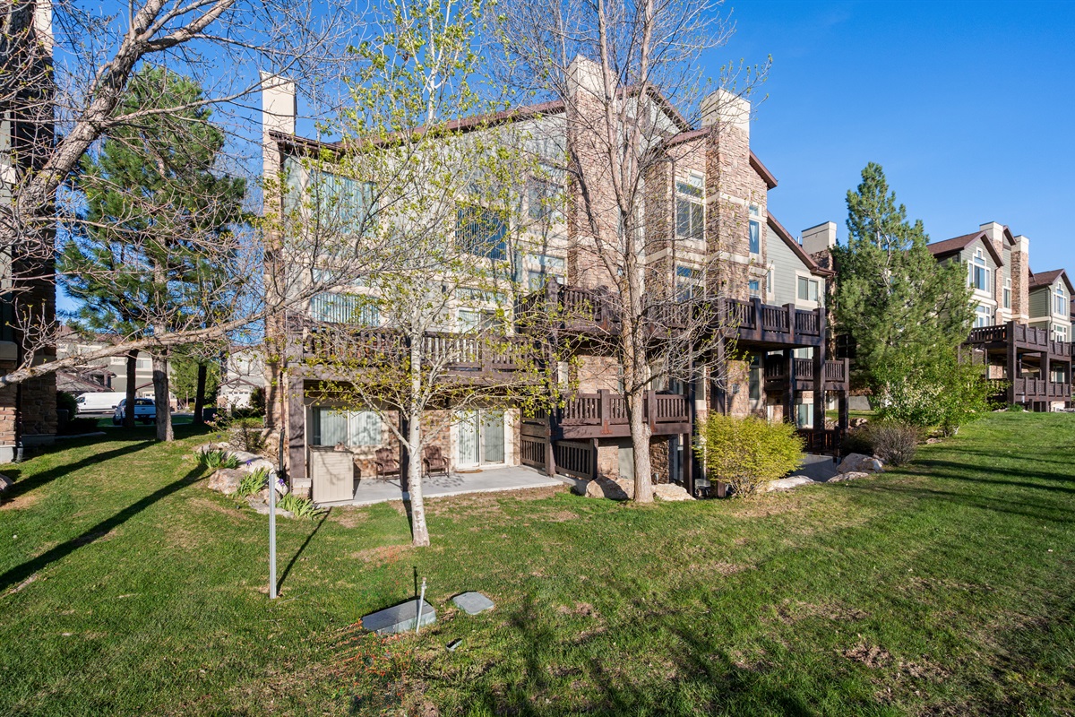Exterior view of the back of the home.
