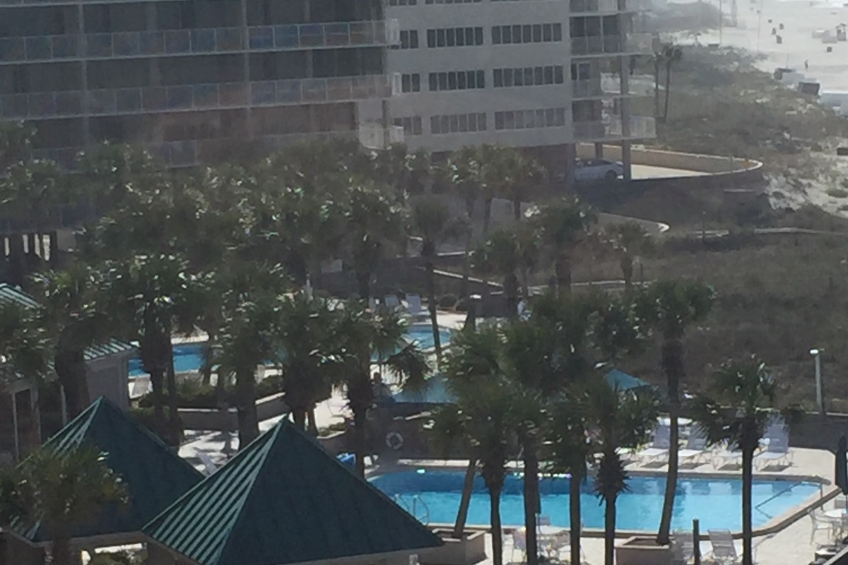 Pool gazebos grills tiki bar clubhouse view