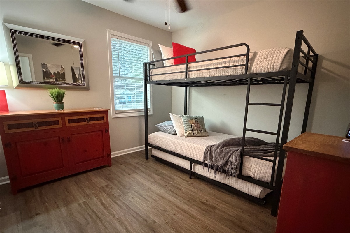 Twin XL over Twin XL Bunk Bedroom plus Twin Trundle