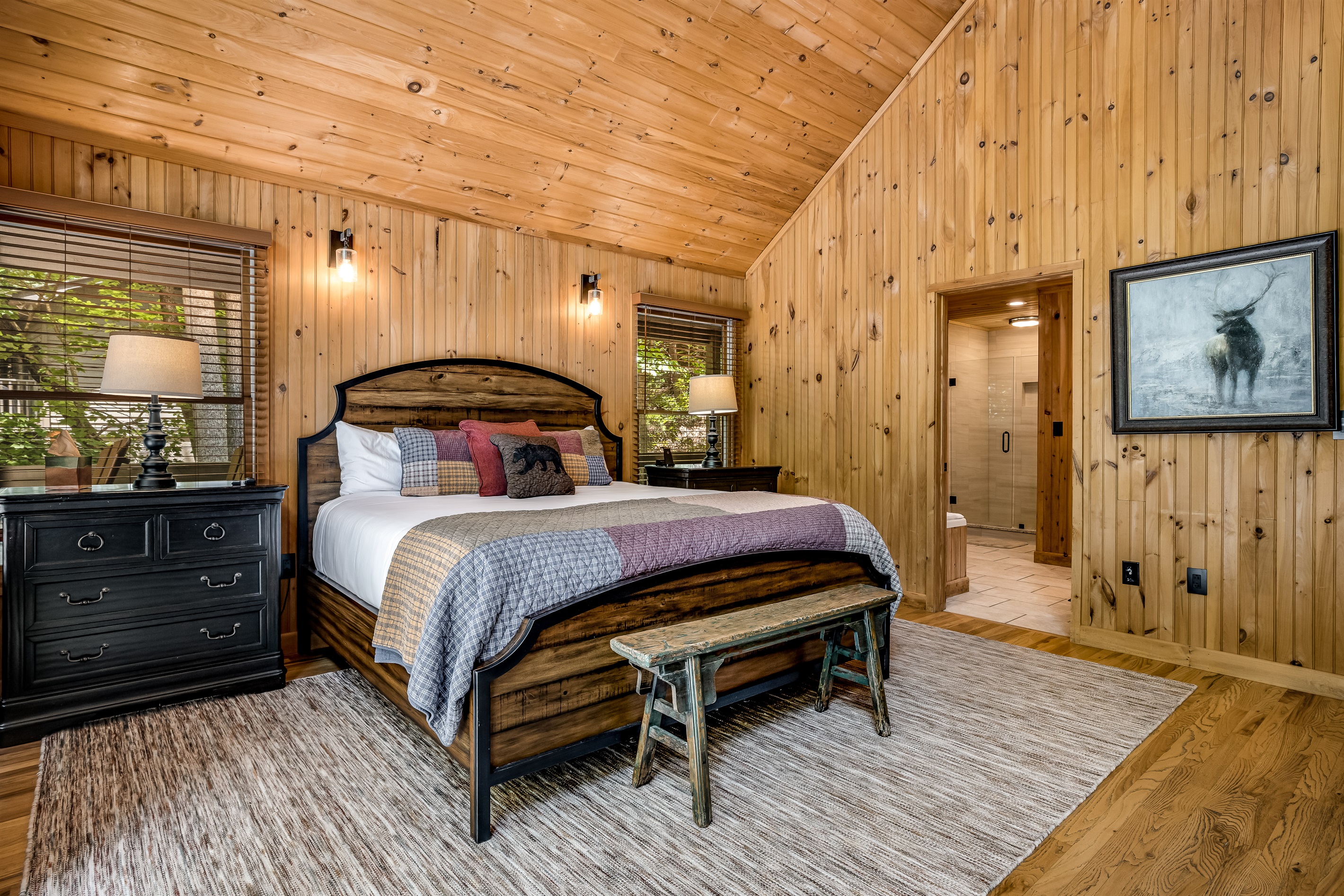 Rustic king bed