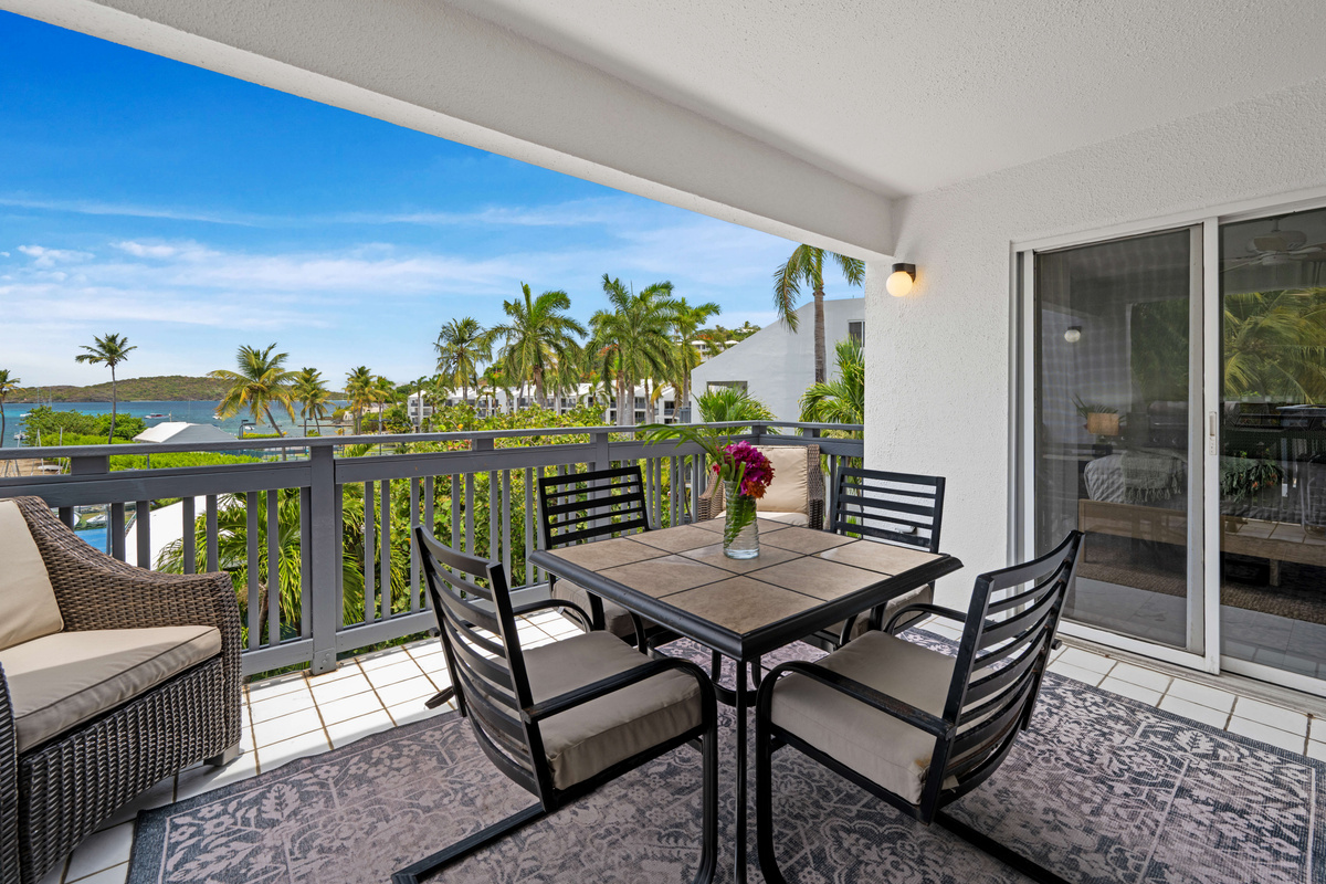 Comfortable outdoor seating makes every sunrise and sunset unforgettable.