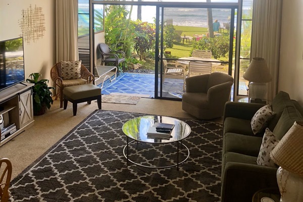 looking out at paradise from the kitchen