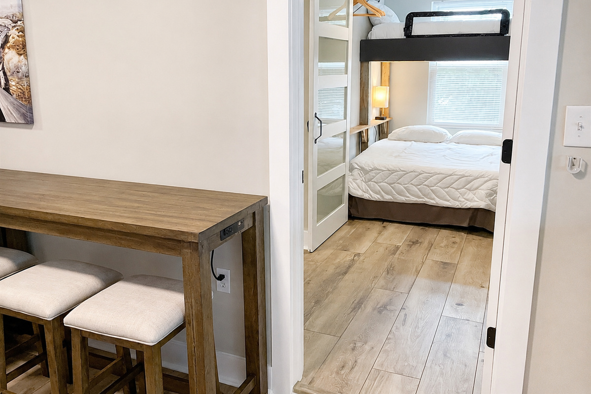 Bedroom off the kitchen