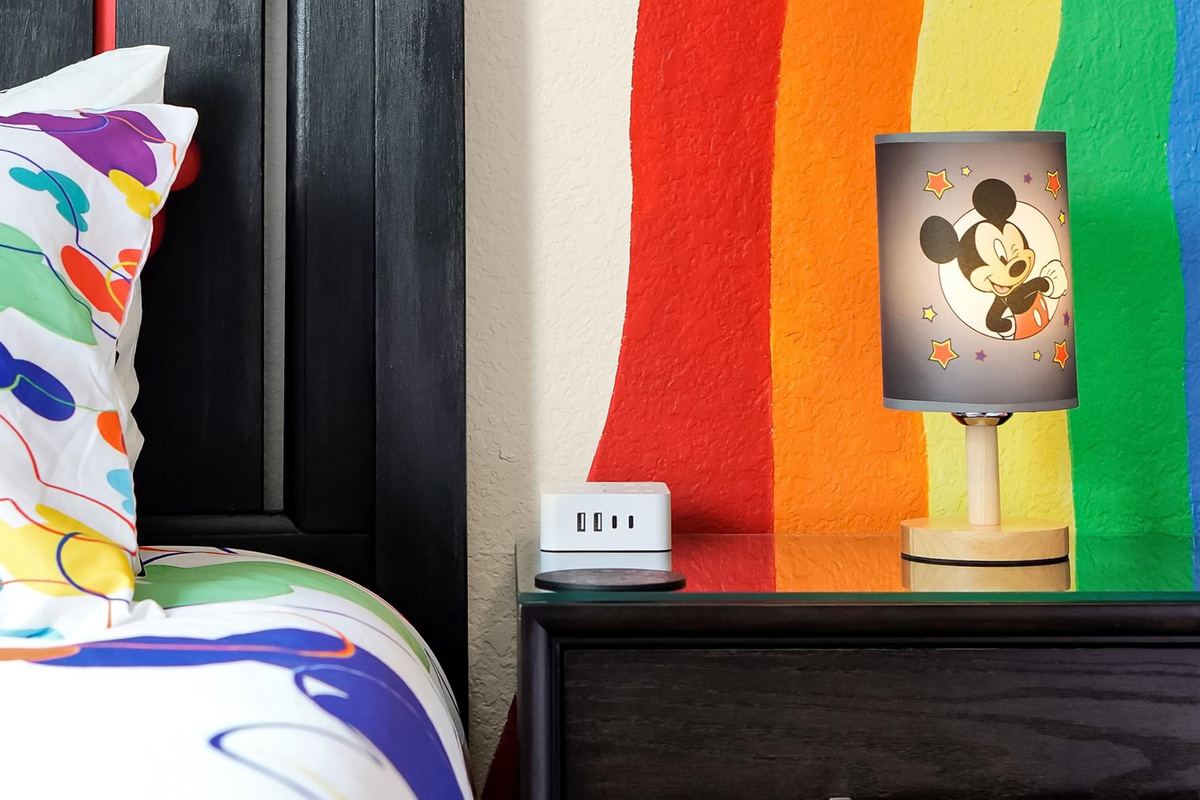 Mickey’s Rainbow Magic – Mickey bedside lamp and USB charging ports