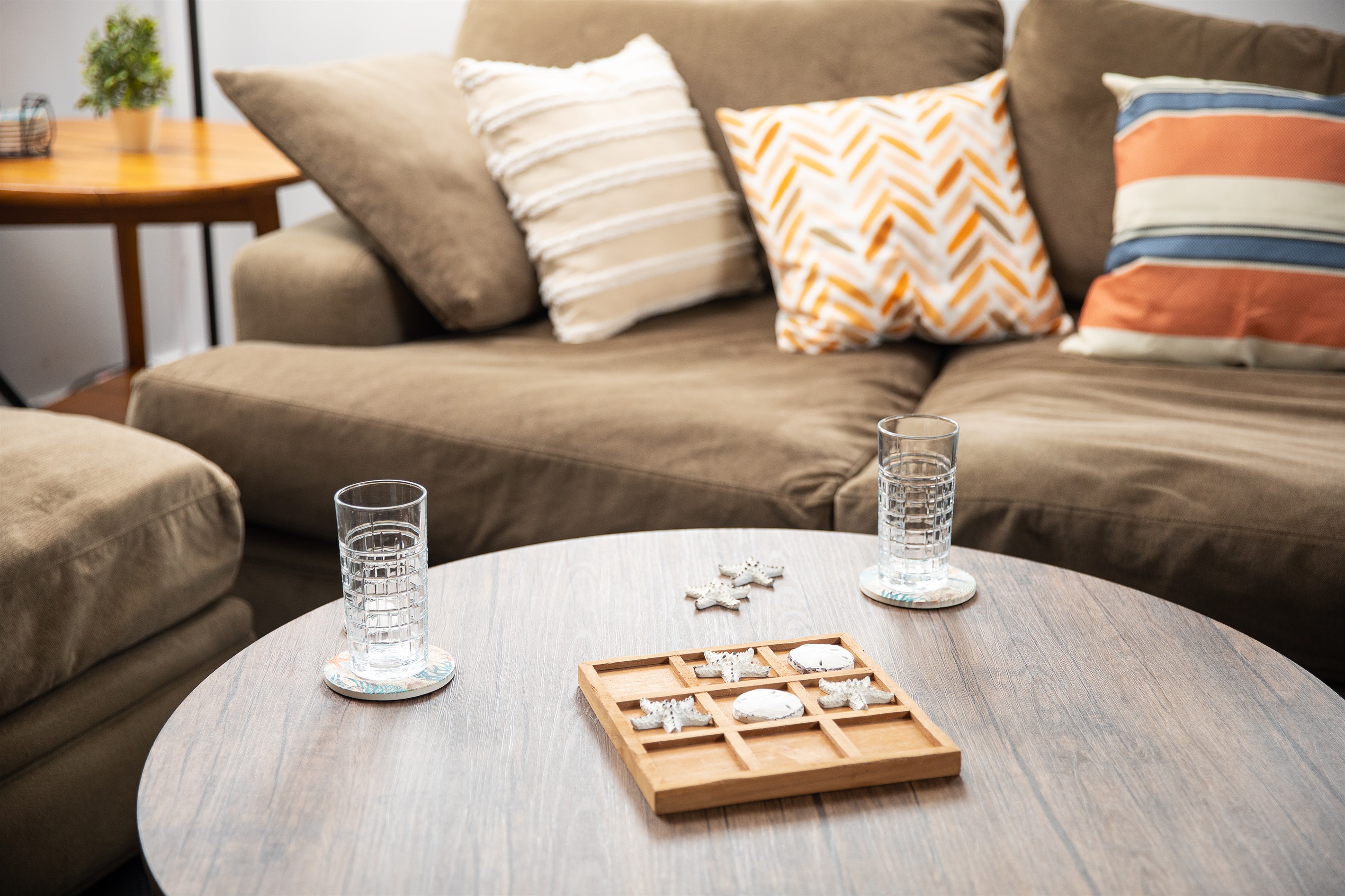 Sink into the oversized sectional for relaxed conversation, shared snacks, and easy evenings together.