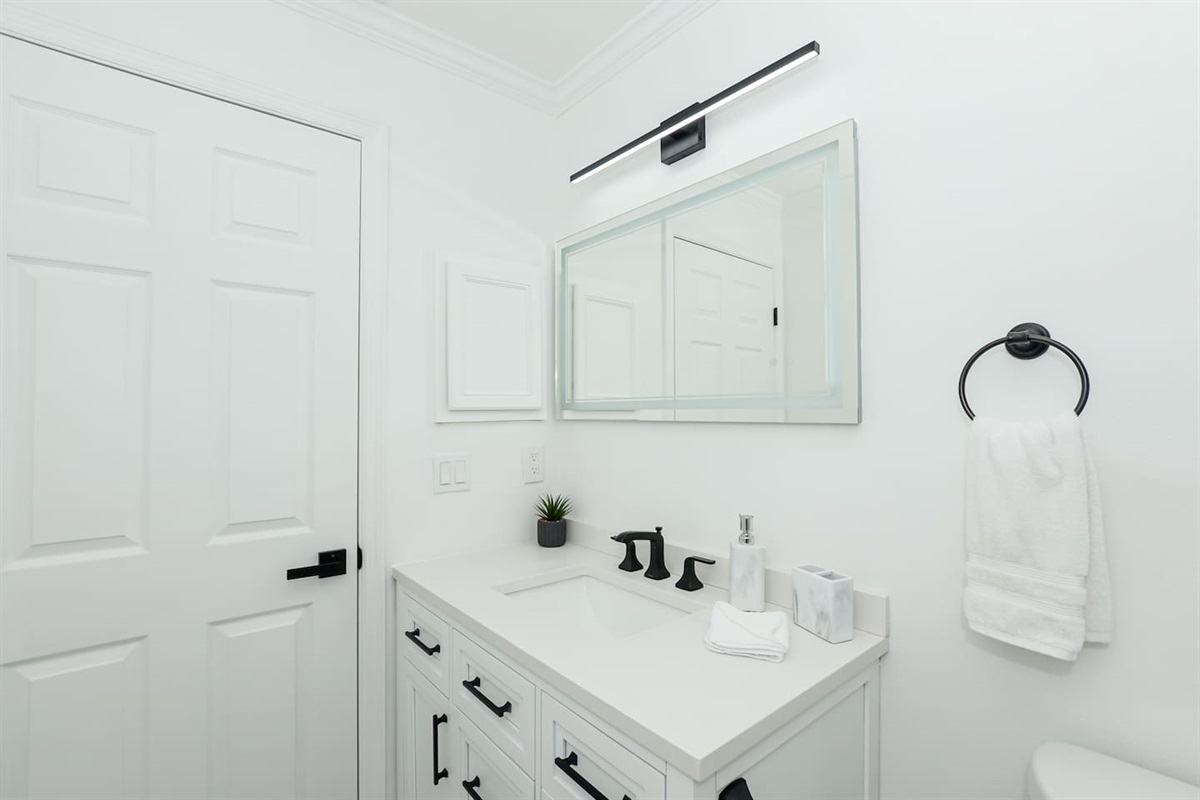 Modern bathroom sink with a sleek design, offering both style and functionality.