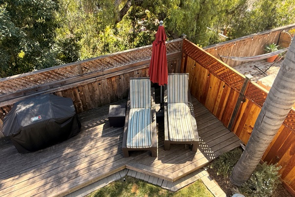 Deck lounging as seen from primary balcony