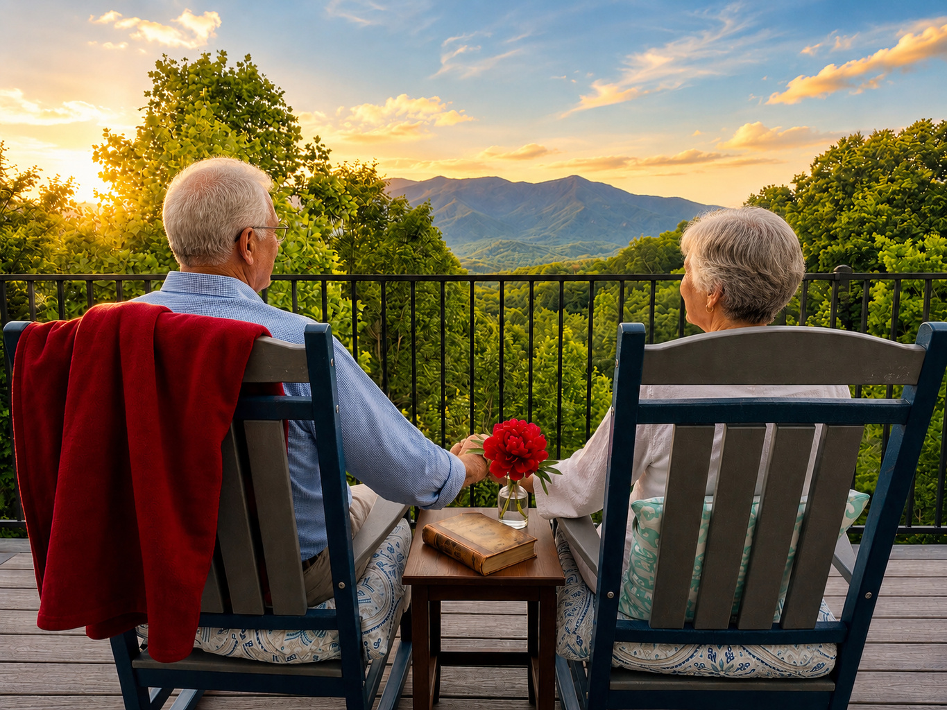 Share the gorgeous views of the mountains and spectacular sunrises with someone special, right from the top deck!
