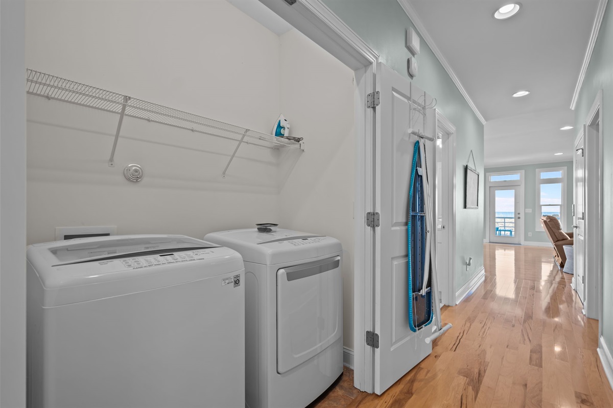 1st floor, full laundry available so you can pack light and easily handle any messes.