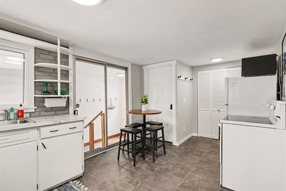 Kitchen and seating area