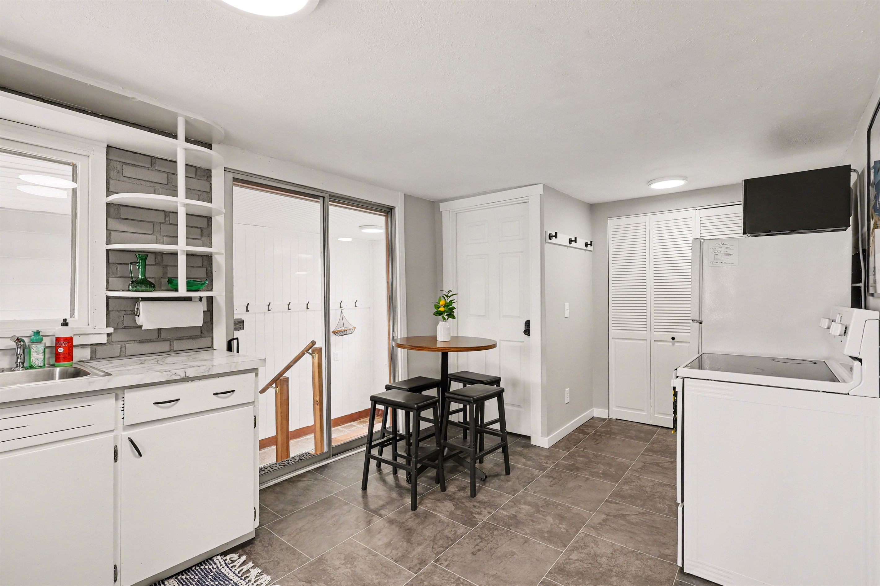 Kitchen and seating area