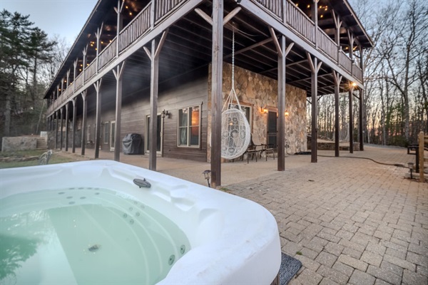 Our hot tub is just steps from the house