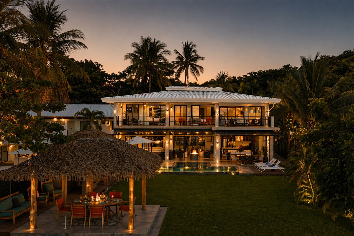 Villa at sunset.