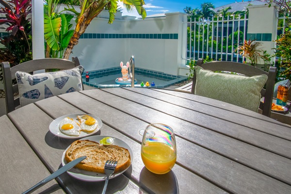 Morning Breakfast by the pool