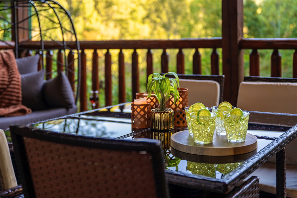 Drinks on the deck while you relax, sauna, fire pit, or hot tub. What's your favorite beverage to sip on while taking in nature?