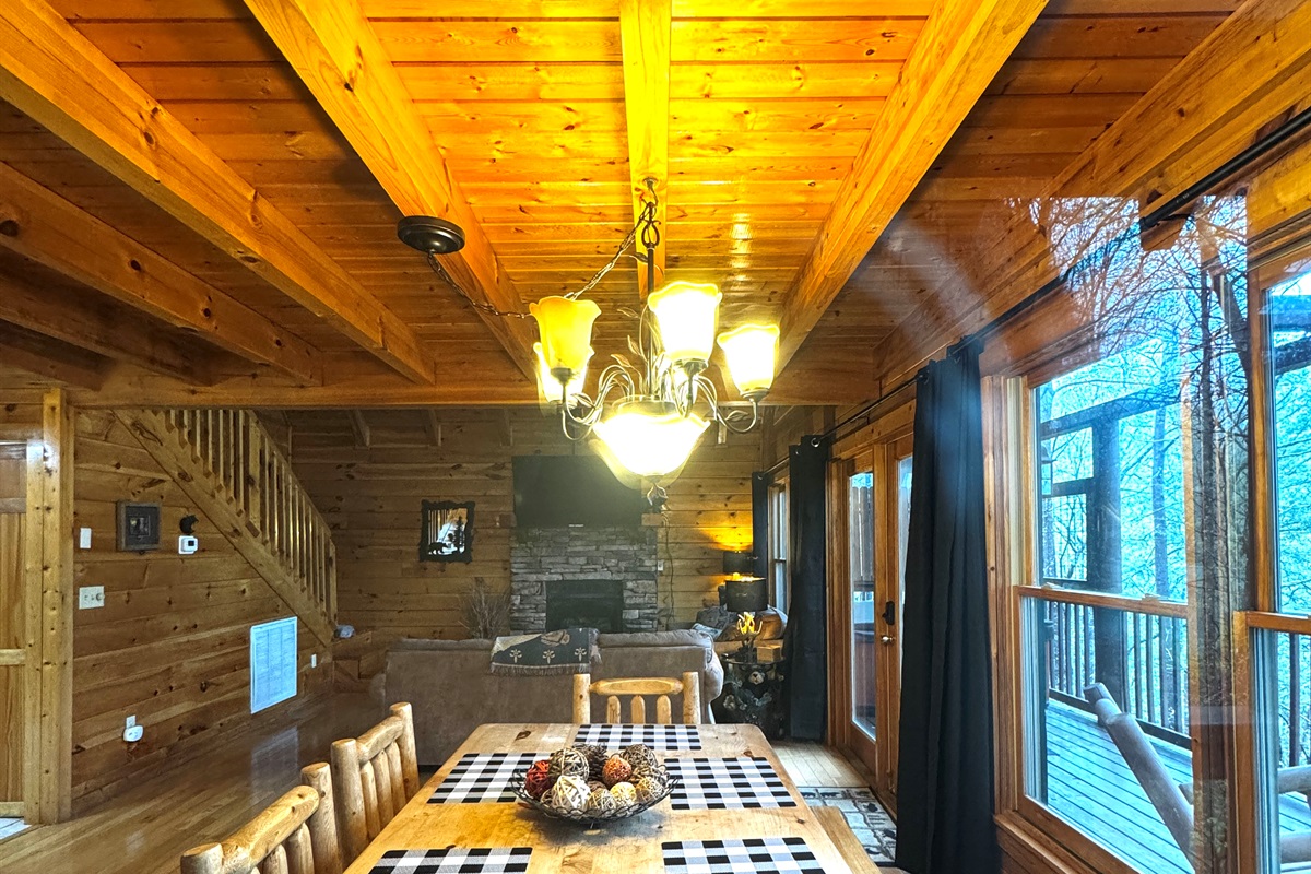 Open dining and living rooms