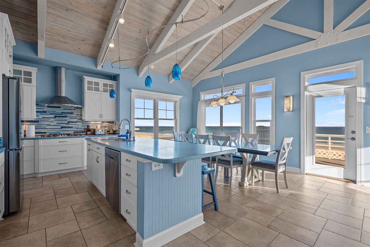 3rd floor kitchen with large island to prepare family meals or enjoy takeout from local restaurants