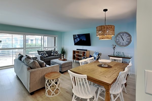 Dining table by living area