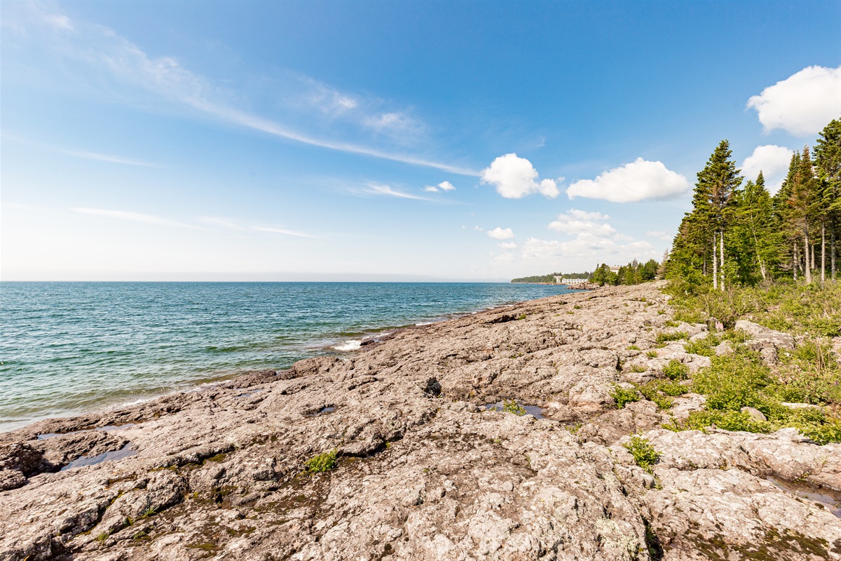 Southwest view of the shore.