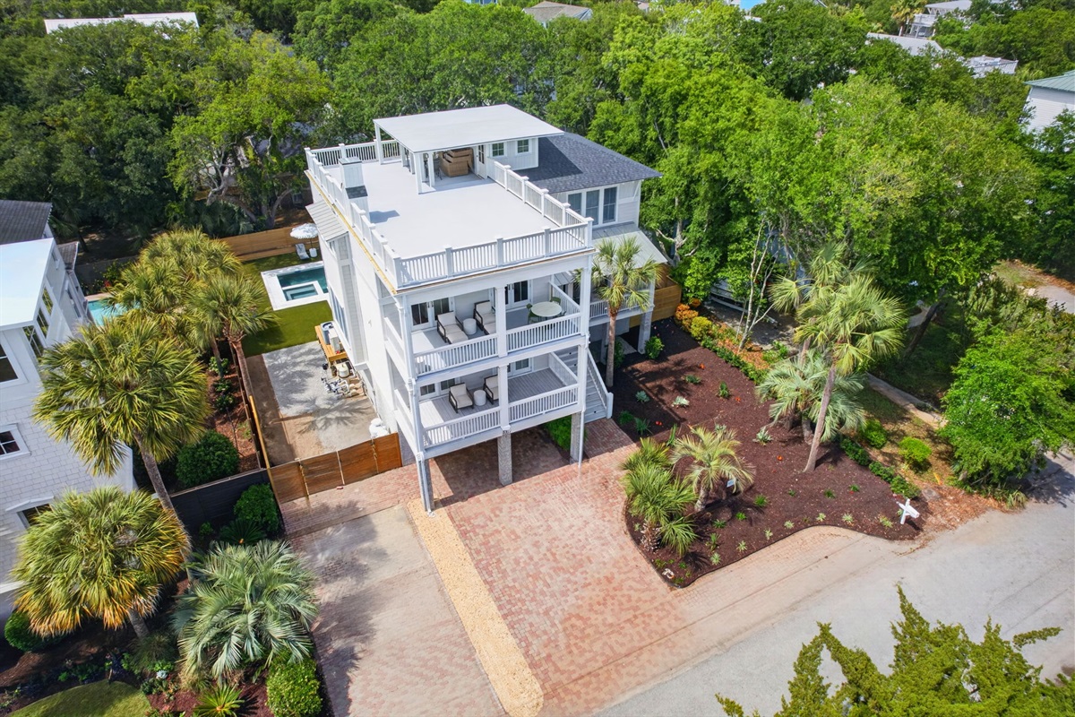 Aerial View | Sun Kissed by the Sea | 3007 Cameron Blvd | Isle of Palms, SC | IOP Escapes
